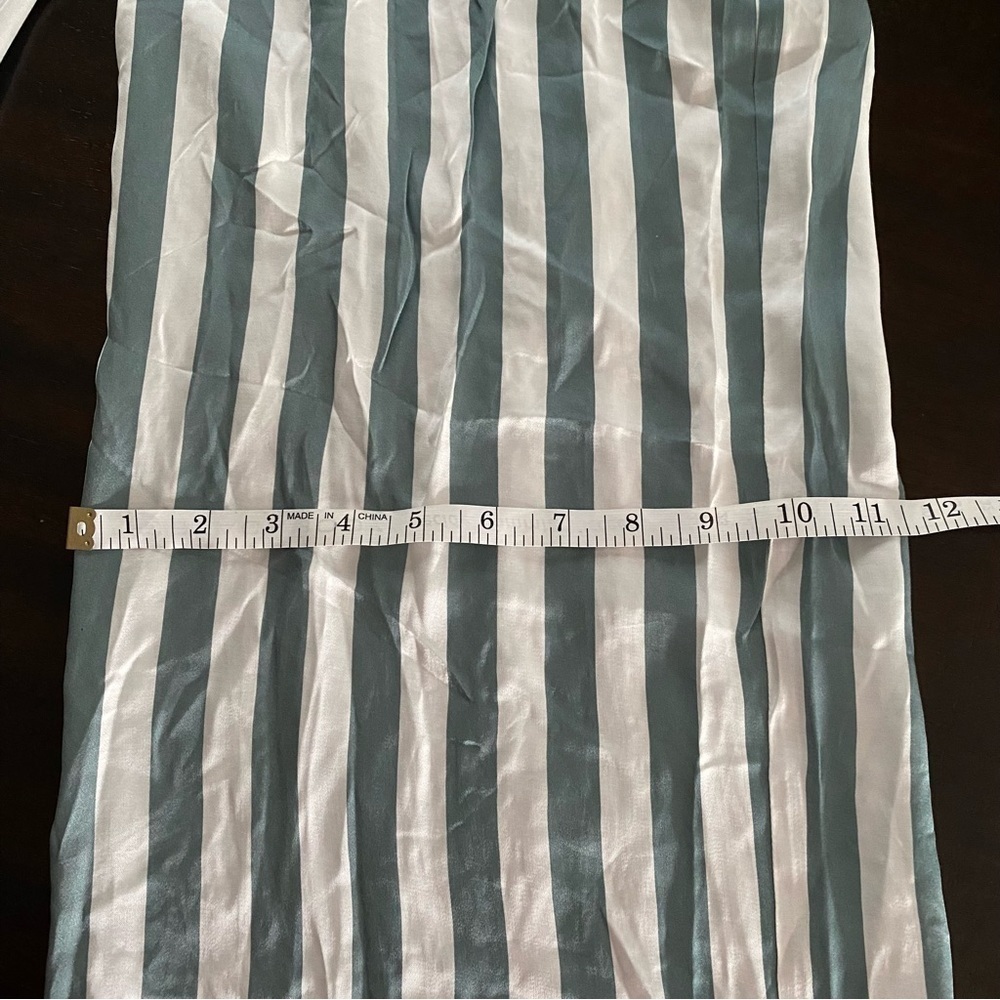 CHASER NWT Green Summer Stripped Button up Jumpsuit Smocked Silky fabric Medium - Picture 6 of 8